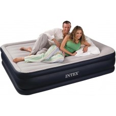 Двуспальная надувная кровать Deluxe Pillow Rest Raised Bed 152х203х42см со встроенным насосом, Intex 64136